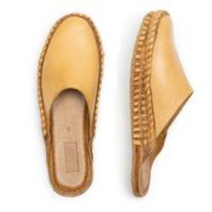 Tan Leather Flats with Woven Sole